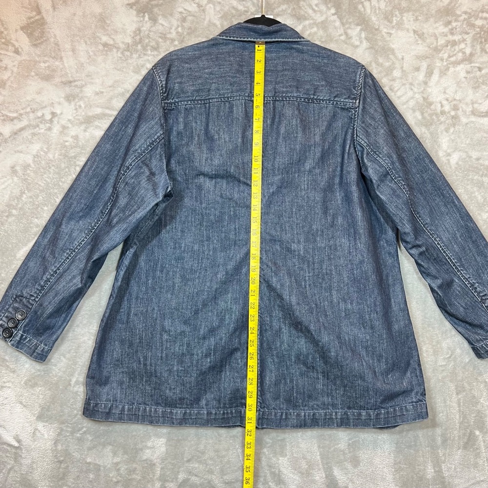 Lands' End Denim Chore Jacket Women's L/XL* (no tag) Classic Cotton Preppy - Picture 4 of 9